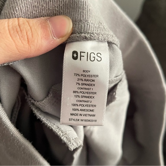 Figs Gray Scrub Set with Red Accents - Picture 8 of 9